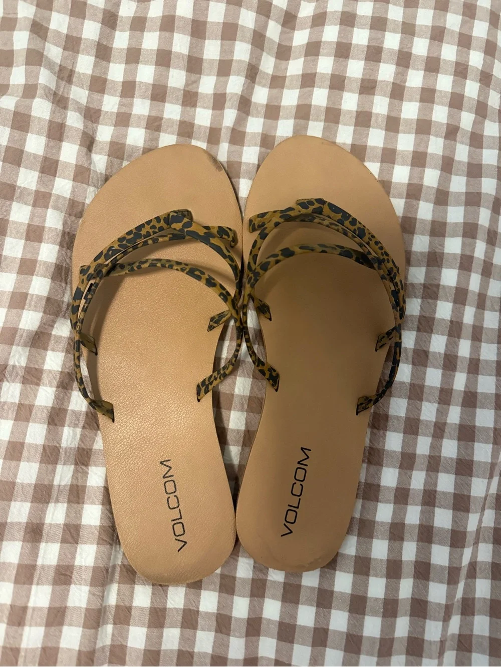 Volcom Leopard-Strap Sandals with Tan Footbed